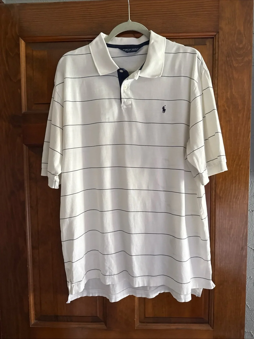 Polo Golf Ralph Lauren 100% PIMA Cotton Striped Polo Shirt  Logo Large